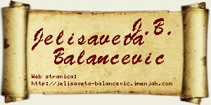 Jelisaveta Balančević vizit kartica